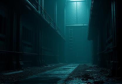 In-game screenshot showing an atmospheric environment, work in progress